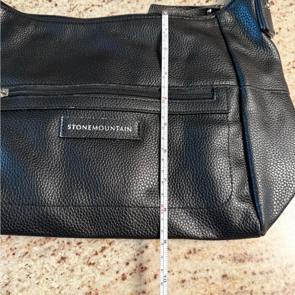 Stone Mountain Accessories Black Leather Shoulder Bag New with Tag - Picture 4 of 6